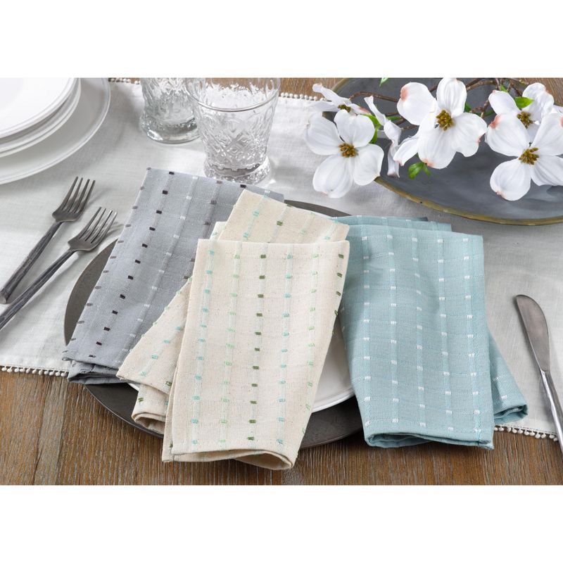Saro Lifestyle Stitched Line Cotton Blend Table Napkins (Set of 4), 3 of 5