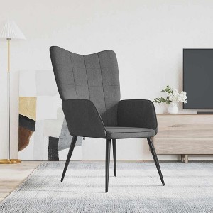 vidaXL Relaxing Chair Dark Gray Fabric - 1 of 4