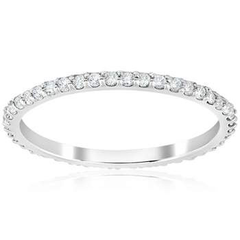 Pompeii3 1/2 Ct Diamond Eternity Wedding Stackable Ring 14K White Gold 1.7mm Wide