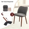 Mid Century Modern Dining Chairs Set of 4, Leather Upholstered Dining Chair with Wood Legs, Wing Backrest, Kitchen Chairs with Thick Cushions - 4 of 4