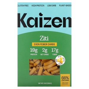 Kaizen Ziti, Gluten Free, High Protein, Low Carb, Plant-Based, Even Fewer Carbs, 8 oz (226 g) - 1 of 2