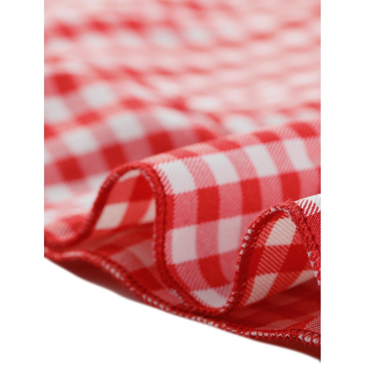 Женские платья INSPIRE CHIC Women's Plaid Gingham Puff Sleeve Ruffle Peter Pan Collar Vintage Dress Red Medium — фото 5
