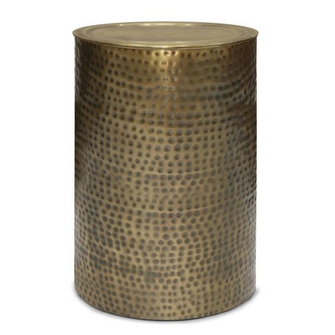 Hammered gold shop side table