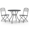 vidaXL Garden Dining Set Anthracite Expanded metal mesh with e-coating - 2 of 4