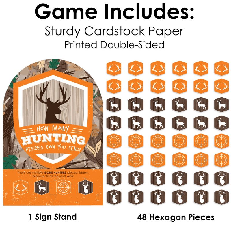 Big Dot of Happiness Gone Hunting - Deer Hunting Camo Baby Shower or Birthday Party Scavenger Hunt - 1 Stand and 48 Game Pieces - Hide and Find Game, 5 of 9