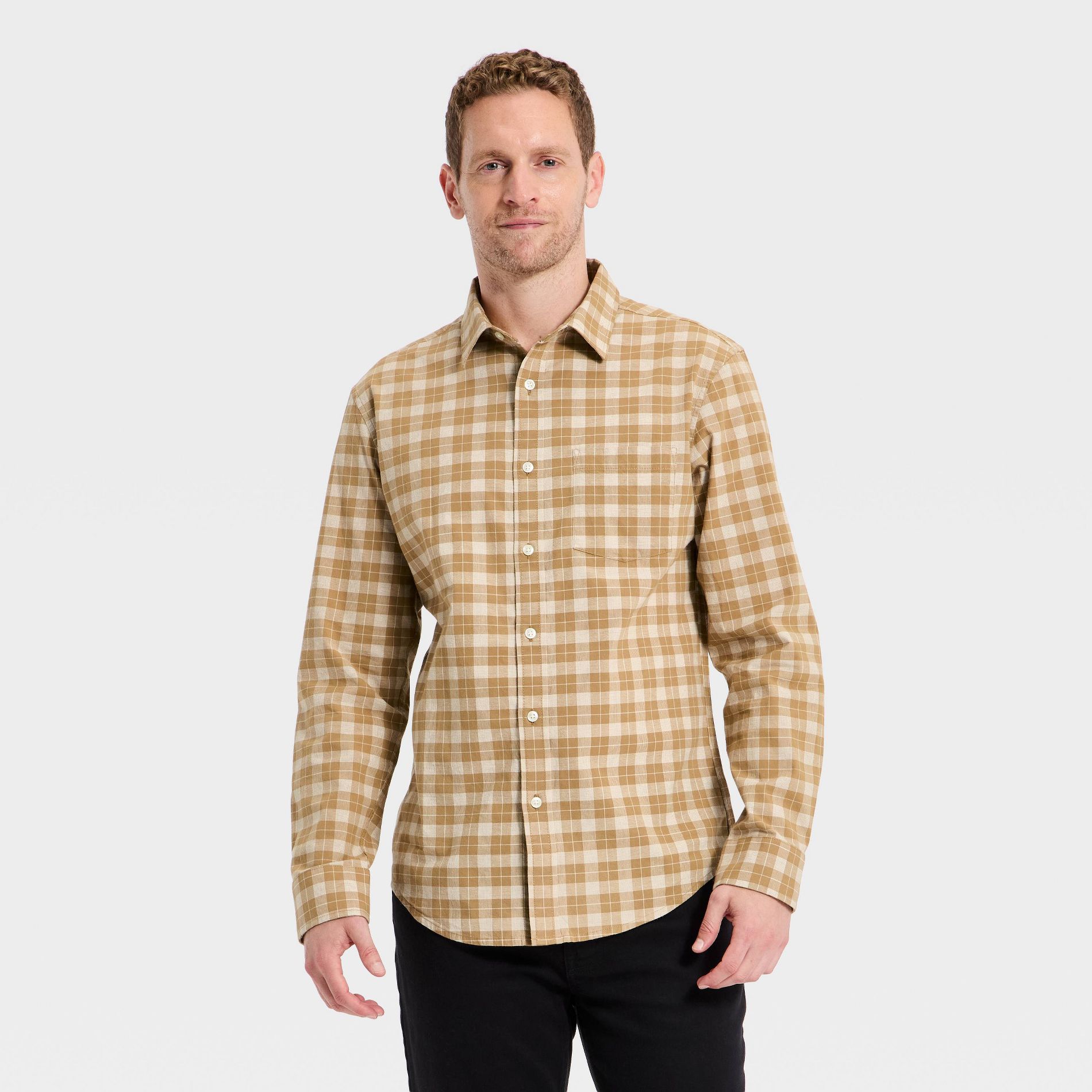 Men's Long Sleeve Poplin Shirt - Goodfellow & Co™