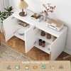LIVAREEmlen White Modern Buffet Cabinet with Storage, Fluted Sideboard Large Buffet with Adjustable Shelves, Credenza, Accent Cabinet Console Table - 4 of 4