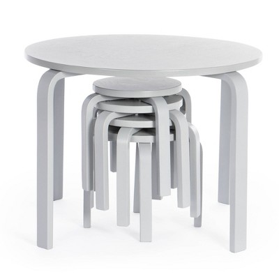 5pc Kids' Nordic Table and Chair Set Gray - Guidecraft