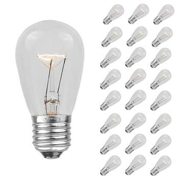 Novelty Lights S14 Edison Hanging Outdoor String Light Replacement Bulbs E26 medium Base 11 Watt