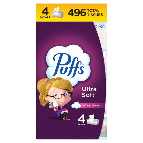 Puffs Ultra Soft Facial Tissue - 4pk/124ct : Target
