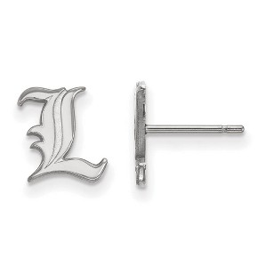 Black Bow Jewelry 10k White Gold Louisville Cardinals NCAA Post Earrings - 1 of 3