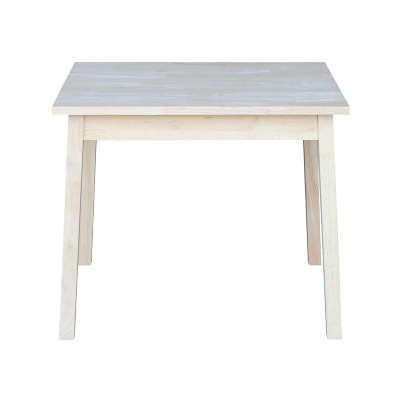 Unfinished White Wooden Kids Table with Tapered Legs