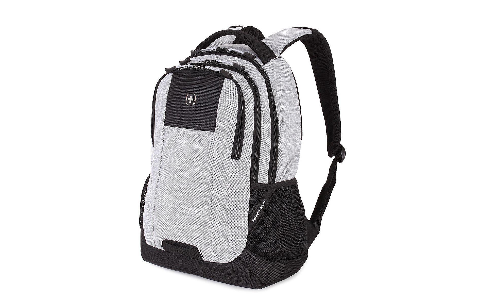 SWISSGEAR Laptop 18" Backpack - Light Heather Gray: Polyester with Zip Closure