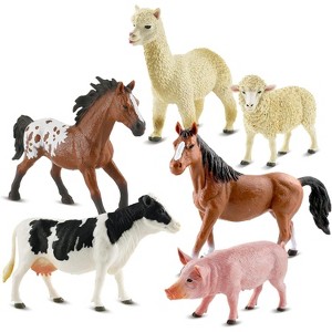 6-Piece Realistic Farm Animal Figurines, Plastic Educational Toys for Toddlers Ages 3-5 - 1 of 4