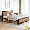 Full Size Bed Frame with Rustic Wood Headboard and Footboard,Heavy Duty Metal Platform Bed with 14" Under-Bed Storage,Noise-Free,No Box Spring Needed - 3 of 4