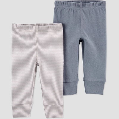 Carter's Just One You® Baby Boys' 2pk Striped Pants - Gray 3M