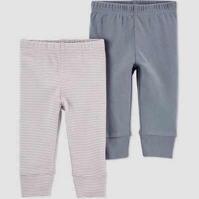 Image of Baby Boys' 2pk Striped Pants - Just One You® made by carter's Gray 6M