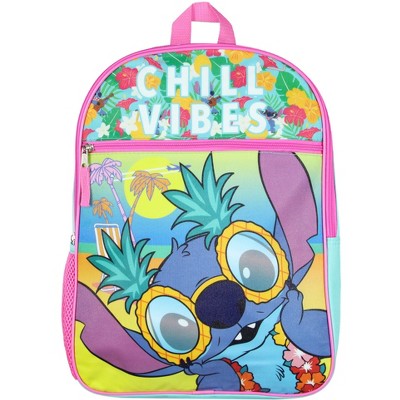 Disney Lilo & Stitch Chill Vibes Tropical 16" School Travel Backpack
