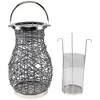 Northlight Woven Iron Pillar Candle Lantern with Glass Hurricane - 16.25" - Gray - 3 of 4