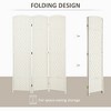Folding Room Divider Screen 3 Panel 6' Tall Privacy Screen Freestanding Wood Partition for Home Office - 4 of 4