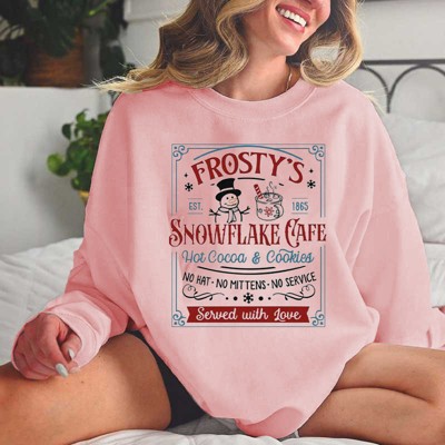 Plus Size Christmas Sweatshirts Tops with Christmas Funny Sayings Pullover Sweat Shirts Vintage Graphic Plus Size Sweatshirts