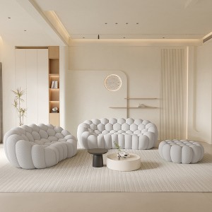 WJSHome Bubble Sofa Curved Couch Set, Breathable Mesh Fabric Modular Sectional Sofa (2 Seater, 3 Seater, Ottoman) - 1 of 4