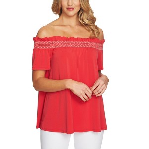 CeCe Womens Smocked Off the Shoulder Blouse - 1 of 1
