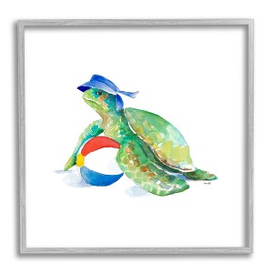 Stupell Industries Ocean Tortoise Playful Beach Ball Aquatic Turtle - 1 of 4