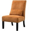 Dolonm 22.75 in. W Chenille Armless Accent Chair with Pillow & Solid Wood Legs for Living Room & Bedroom & Office - 4 of 4