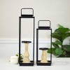 VIP Metal 20 in. Black Lantern Candle Holders Set of 2 - 2 of 4
