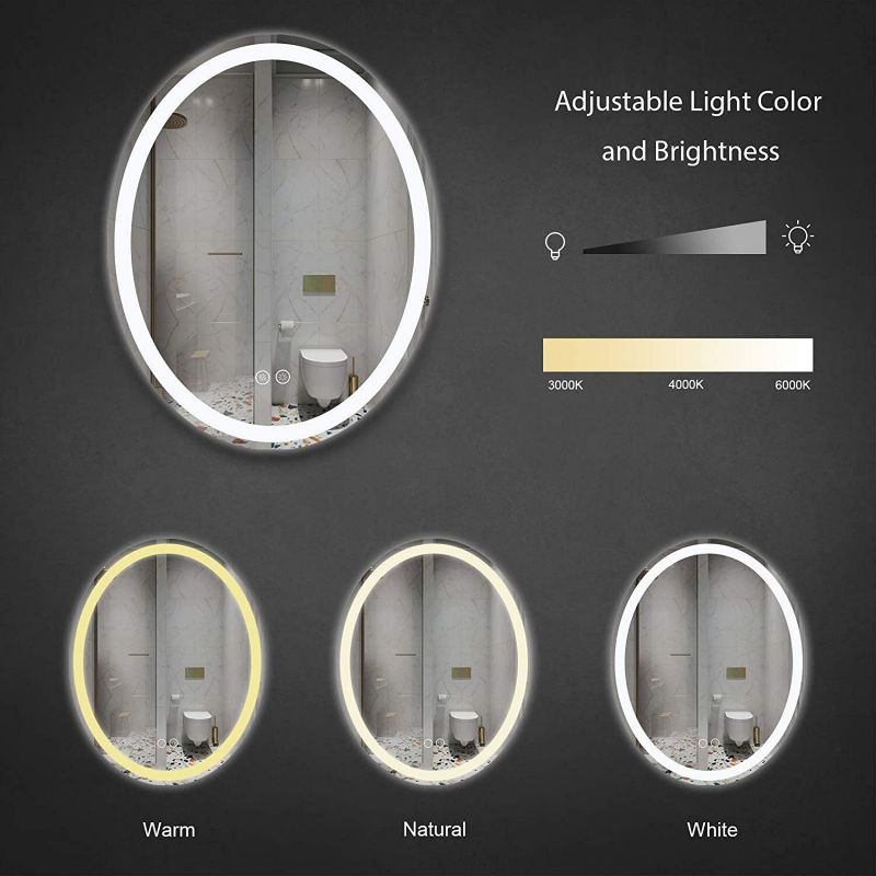 Organnice Frameless LED Light Anti Fog Bathroom Vanity Mirror, 2 of 9