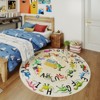 LOVEVOOK Kids Rugs for Playroom, 47 inch Round Rug, Soft Machine Washable Non-Slip Dinosaur Carpet for Toddler Kids Room Decor Mat, Beige - 2 of 4