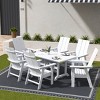 WestinTrends 7 Piece Outdoor Patio Dining Table and Modern Adirondack Armchair Set - 2 of 2