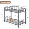 Metal Bunk Bed Twin Over Twin, Heavy Duty Bunkbeds Frame with Arched Guardrail and Safety Ladder - 2 of 4