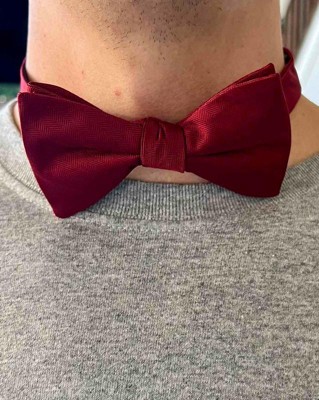 Civil Outfitters Red Bow Solid Men Tie - Buy Red Civil Outfitters