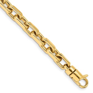 Black Bow Jewelry Men's 7mm 14K Yellow Gold Solid Fancy Cable Bracelet, 8.5 Inch - 1 of 3