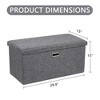 VECELO Folding Storage Ottoman Bench, End of Bed Linen Fabric Foot Rest Stool with Padded Seat, Large Footstool for Bedroom or Living Room - 3 of 4