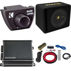 Kicker 12 Inch Comp Bass Package 50VCWC122 with CXA4001, Bass Knob and 47VK8 amp wire kit - 1 of 4