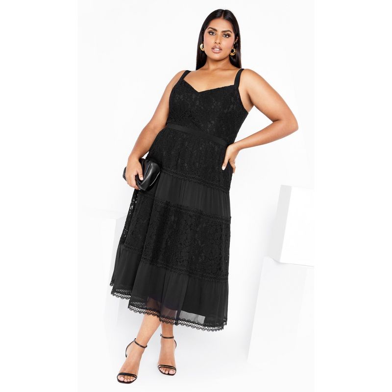 Women's Plus Size Rosalyn Lace Dress - black | CITY CHIC, 1 of 6