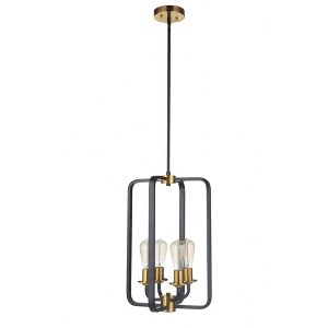 Craftmade Lighting Randolph 4 - Light Chandelier in  Flat Black/Satin Brass - 1 of 1