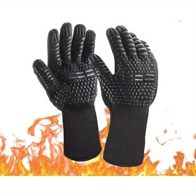 Paaaawaters Kitchen Split Finger Silicone Gloves Microwave Grill Oven Insulation Gloves