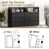 Homhougo Dresser for Bedroom, Large Dresser with 6 Drawer, 55 Inch Tv Stand Dressers, Wide Dressers & Chests of Drawers Black - 3 of 4