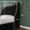 Whizmax Queen/Full Size Bed Frame with 4 Storage Drawers and Wingback Storage Headboard, Diamond Stitched Button Tufted Design, No Box Spring Needed - image 4 of 4