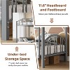 Metal Bunk Bed Twin Over Twin, with Arched Guardrail and Safety Ladder, Safety Ladder, Space-Saving Design, No Box Spring Needed - 4 of 4