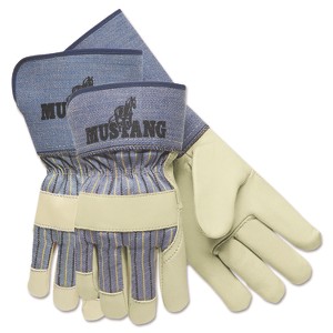 MCR Safety Mustang Premium Grain-Leather Gloves, 4.5" Gauntlet Cuff, Dozen - 1 of 1