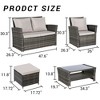 Sapphtopaz Patio Furniture Set Rattan Lounge Outdoor Conversation Chairs with Rectangular Glass Table for Patio, Backyard, Terrace - 2 of 4