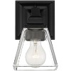 Regency Hill Modern Wall Sconce Lighting Black Hardwired 5" Fixture Clear Glass Shade for Bedroom Bathroom Vanity Living Room Home - 3 of 4