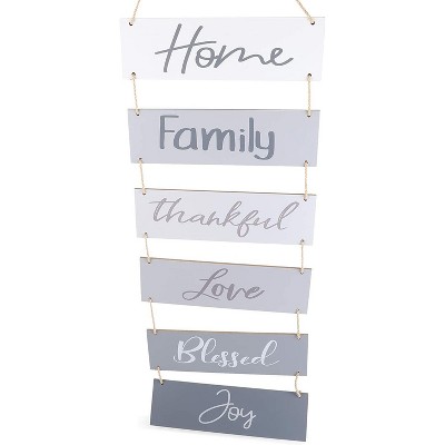 Wooden Wall Home Decor Sign with Inspirational Words (11.75 x 32 Inches)