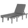 Resenkos Adjustable Chaise Lounge Chair - 4-Way Backrest Cushion, Reclining Beach Chair for Deck, Pool & Lawn Relaxation, Natural Wood - 2 of 4