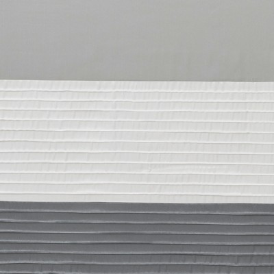 Gray Faux Silk Pintuck Light-Filtering Curtain Panel